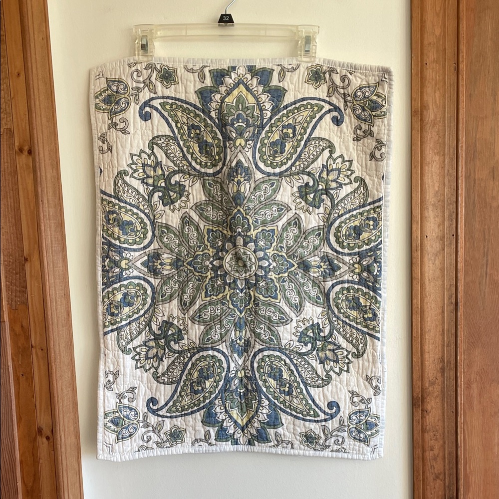 THRESHOLD Paisley Mandala Blue and Green Standard Pillow Sham